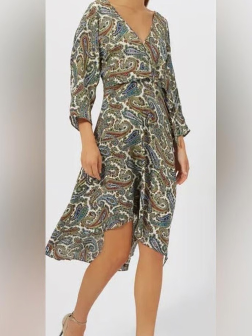NEW DVF DRESS | 100% Silk Paisley Print Wrap Dress